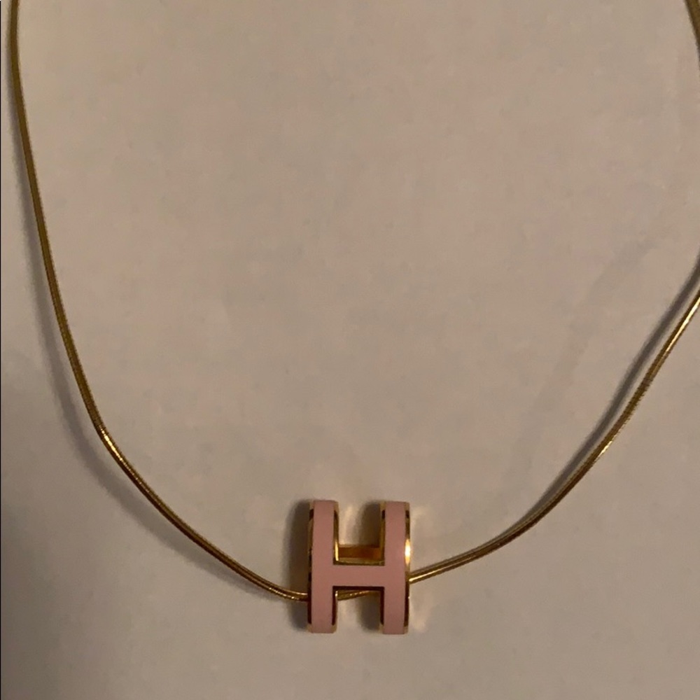 Rose Gold Lacquered Cage d’H Pendant and Necklace